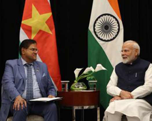 PM Modi And Suriname President Santokhi Discuss Strengthening Bilateral Ties At 2nd India-CARICOM Summit