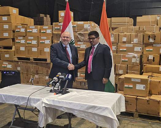 India Hands Over First Tranche Of Humanitarian Assistance To Lebanon