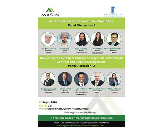 Masin And Oman Commercial Arbitration Centre To Host High-Profile Panel Discussions On Arbitration And Construction Dispute Management In Muscat